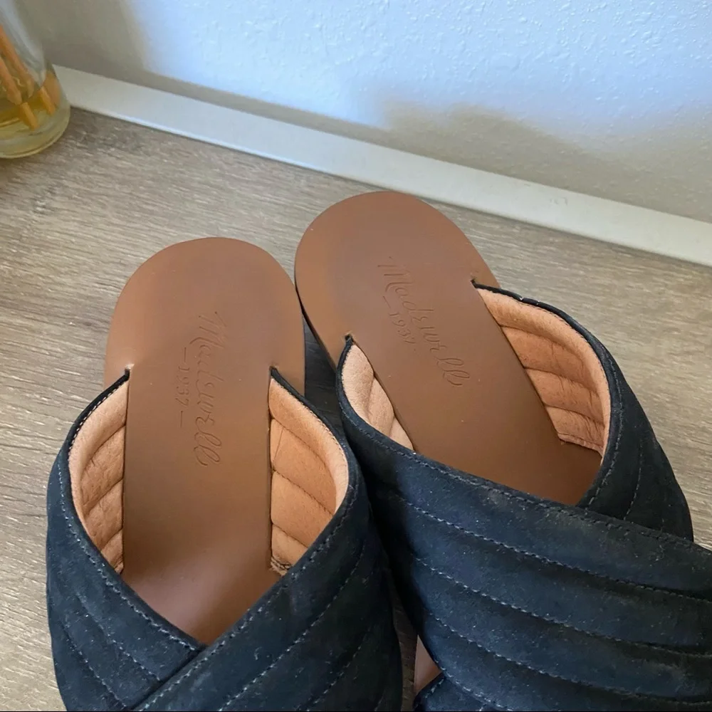 Madewell Black Suede Criss Cross Skylar Sandal